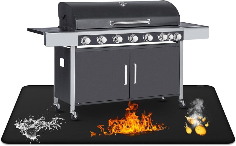 FIREWESS Under Grill Mat for Outdoor Grill,Double-Sided Fireproof Grill Pad,Perfect for Outdoor Barbecue Spots,Fireproof, Waterproof, and Oilproof (48 * 70inch) - Image 1